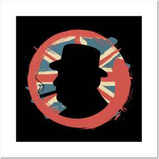 Winston Churchill - UK Flag Posters and Art